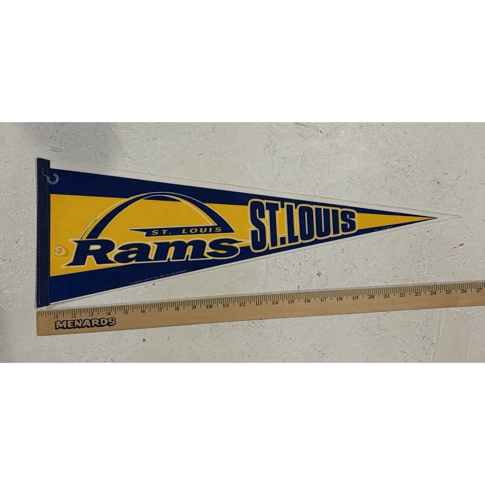 RARE Vintage 1997 Wincraft NFL St. Louis Rams NFL Football 26 1/2" Felt Pennant